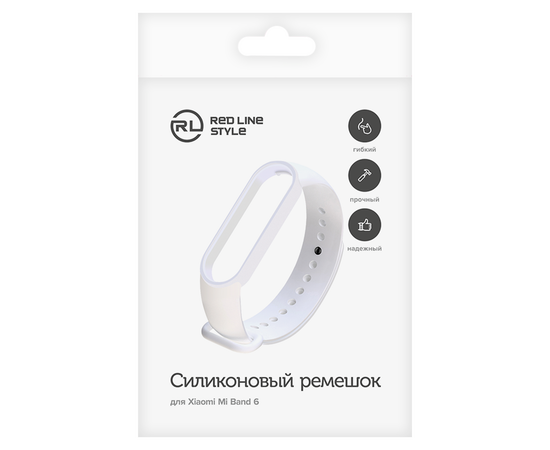  Ремешок силиконовый для Xiaomi Mi Band 6, белый, №02 