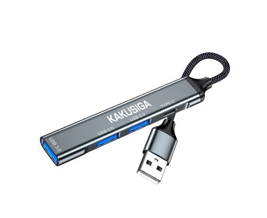  USB HUB KAKUSIGA KSC-1416 4 in 1 на 3 USB + 1 USB-C black 