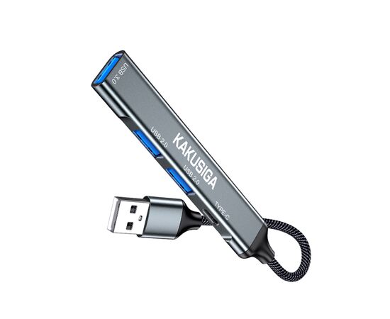  USB HUB KAKUSIGA KSC-1416 4 in 1 на 3 USB + 1 USB-C black 