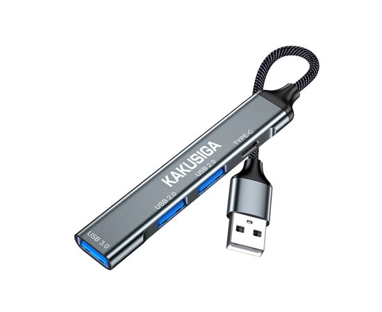  USB HUB KAKUSIGA KSC-1416 4 in 1 на 3 USB + 1 USB-C black 