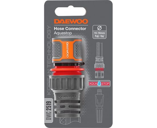  Коннектор для шланга DAEWOO DWC 2519 15-19мм 5/8” - 3/4” с аквастопом 
