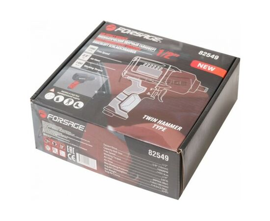 Гайковерт пневматический Forsage Twin Hammer F-82549 (48136) ударный с реверсом и регулировкой усилия 