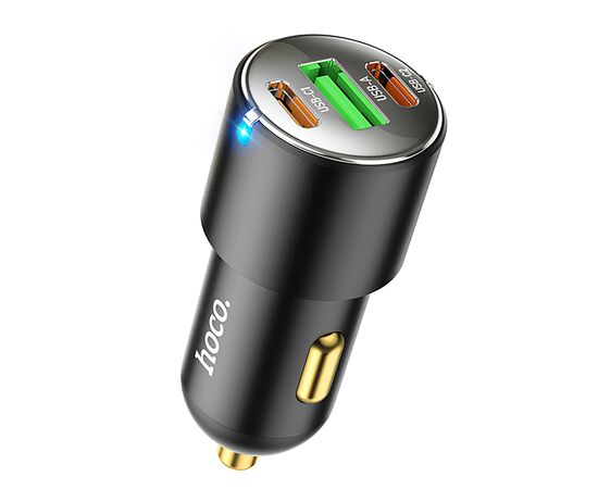  Адаптер Автомобильный Hoco NZ6 PD45W 2Type-C/USB (black) (239525) 