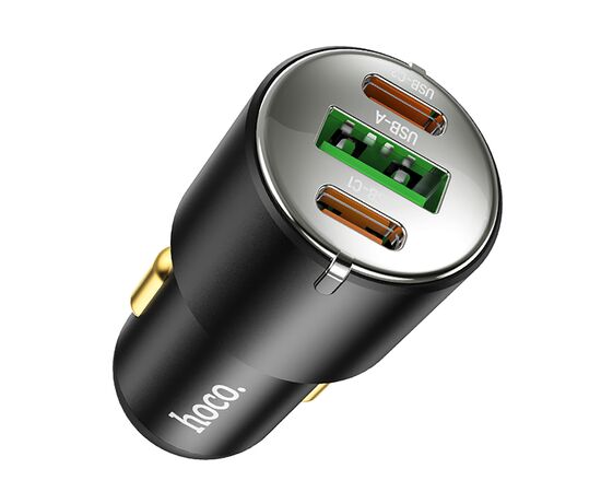  Адаптер Автомобильный Hoco NZ6 PD45W 2Type-C/USB (black) (239525) 