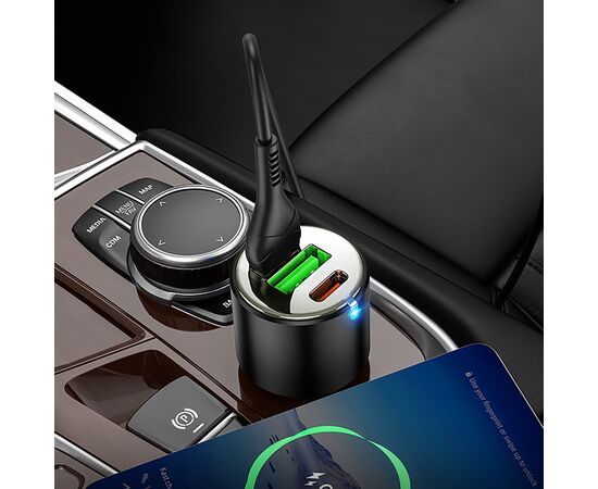  Адаптер Автомобильный Hoco NZ6 PD45W 2Type-C/USB (black) (239525) 