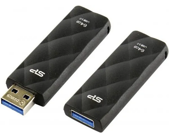  USB 3.0  64GB  Silicon Power  Blaze B20  чёрный 