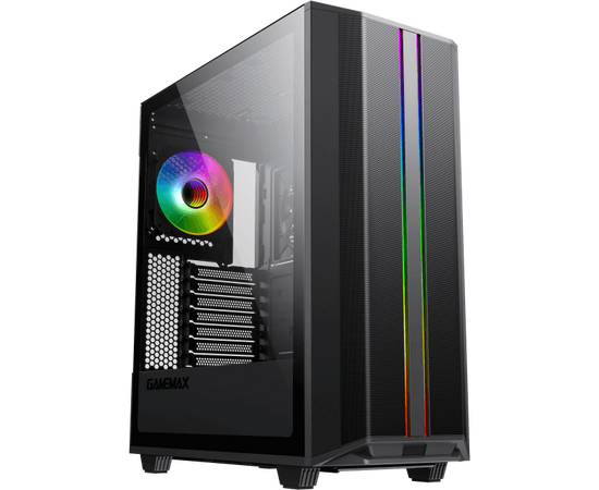  Корпус GameMax Precision COC Black (T808) (ATX, Черн, 2*USB 3.0, Зак.стекло, 1*120мм+ COC, без БП) 