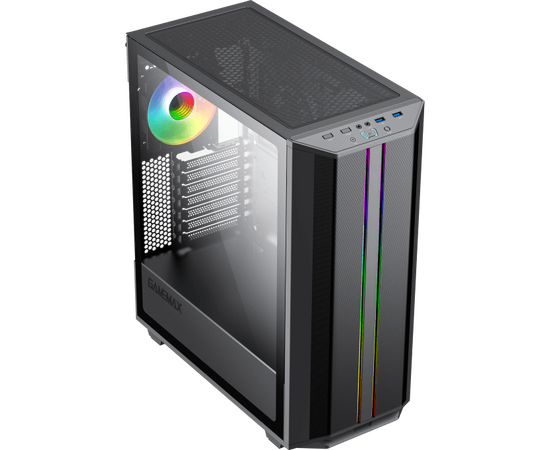  Корпус GameMax Precision COC Black (T808) (ATX, Черн, 2*USB 3.0, Зак.стекло, 1*120мм+ COC, без БП) 