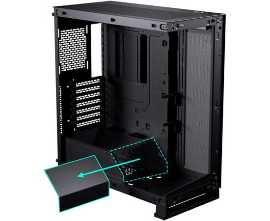  Корпус PHANTEKS NV5S (PH-NV523s_DBK01) Black, Digtial RGB Lighting, 4x120mm ARGB Fan, без БП, Tempered Glass, Mid-Tower 