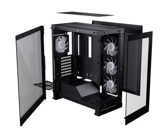  Корпус PHANTEKS NV5S (PH-NV523s_DBK01) Black, Digtial RGB Lighting, 4x120mm ARGB Fan, без БП, Tempered Glass, Mid-Tower 
