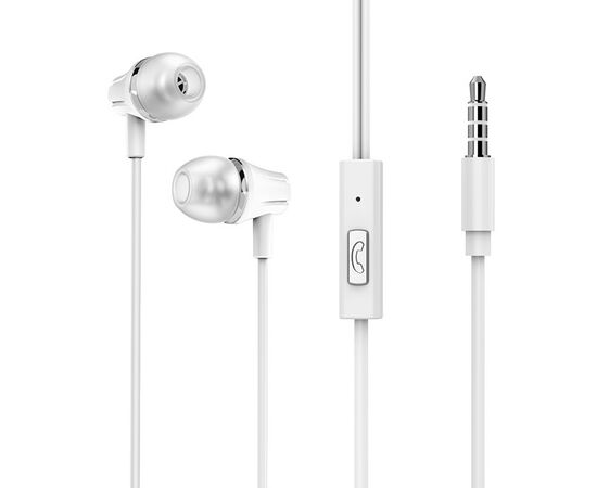  Наушники вакуумные AUX разъём с МК без рег.громкости длина 1.2м Borofone BM21 (White) 