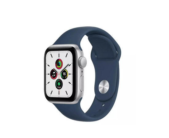  Apple Watch Series SE Gen 2 40 мм Silver Aluminium Case, Blue Sport Band (S/M) 
